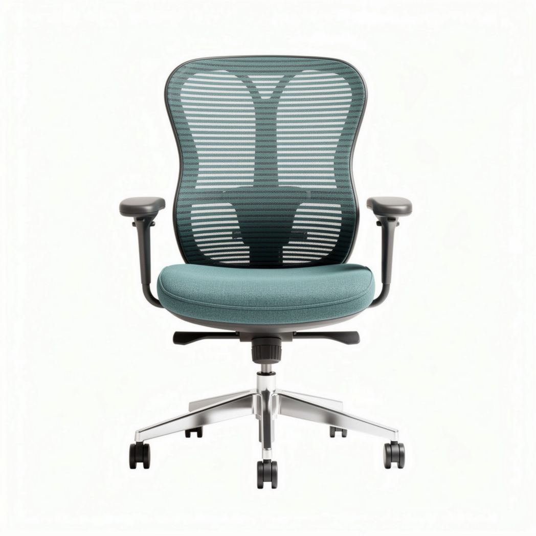 Chaise de bureau ergonomique en maille verte avec réglage en hauteur 45 x 60 x 100cm