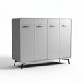 Buffet en mdf gris avec quatre portes à largeur 80 x profondeur 40 x hauteur 75 cm