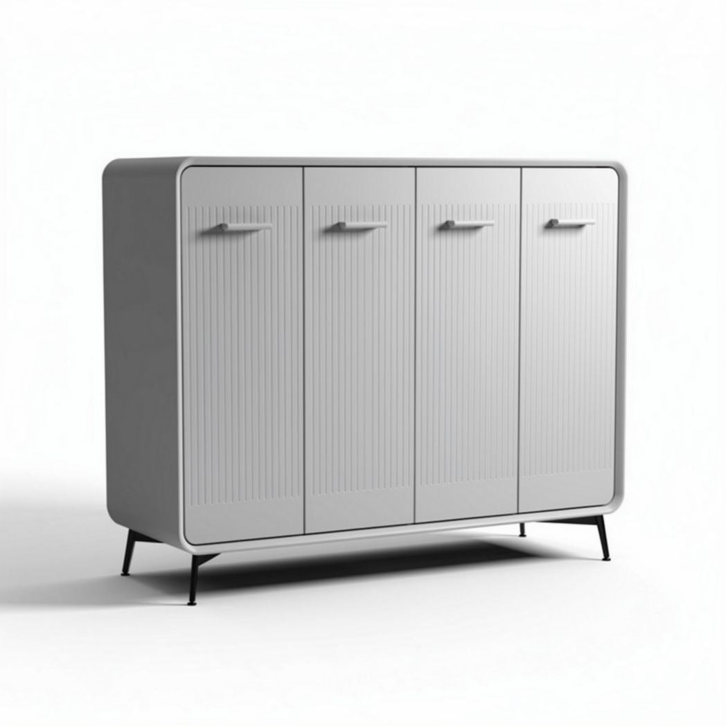 Buffet en mdf gris avec quatre portes à largeur 80 x profondeur 40 x hauteur 75 cm