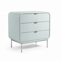 Commode en métal bleu clair avec trois tiroirs 60 x 40 x 50cm