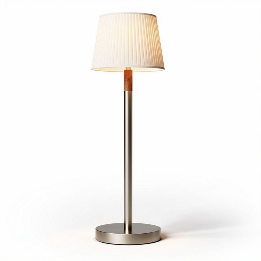 Lampe sur pied en métal et abat-jour en tissu blanc 25 x 25 x 60cm