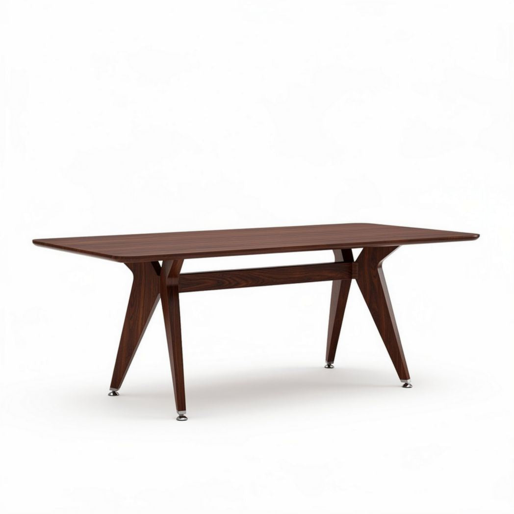 Table rectangulaire en bois marron dimensions 150 x 80 x 75 cm pour salle à manger